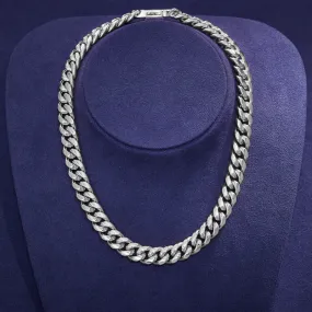 12mm Miami Cuban Link Chain in White Gold