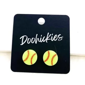 13mm Ball Studs - Softball Earrings