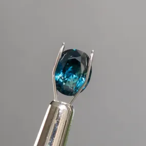 1.61CT NIGERIAN OVAL SAPPHIRE, DEEP TEAL PARTI GREEN, 7.88X6.4X4.05MM, UNTREATED