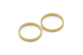 16x2mm Circle Connectors - 50 Raw Brass Circle Connectors (16x0.8x2mm) D0308