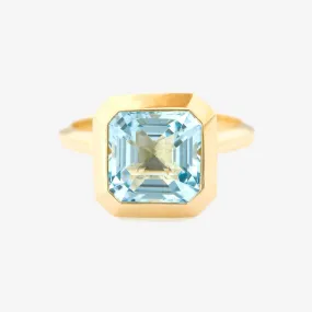 18k Gold Aquamarine Nouveau Supreme Ring