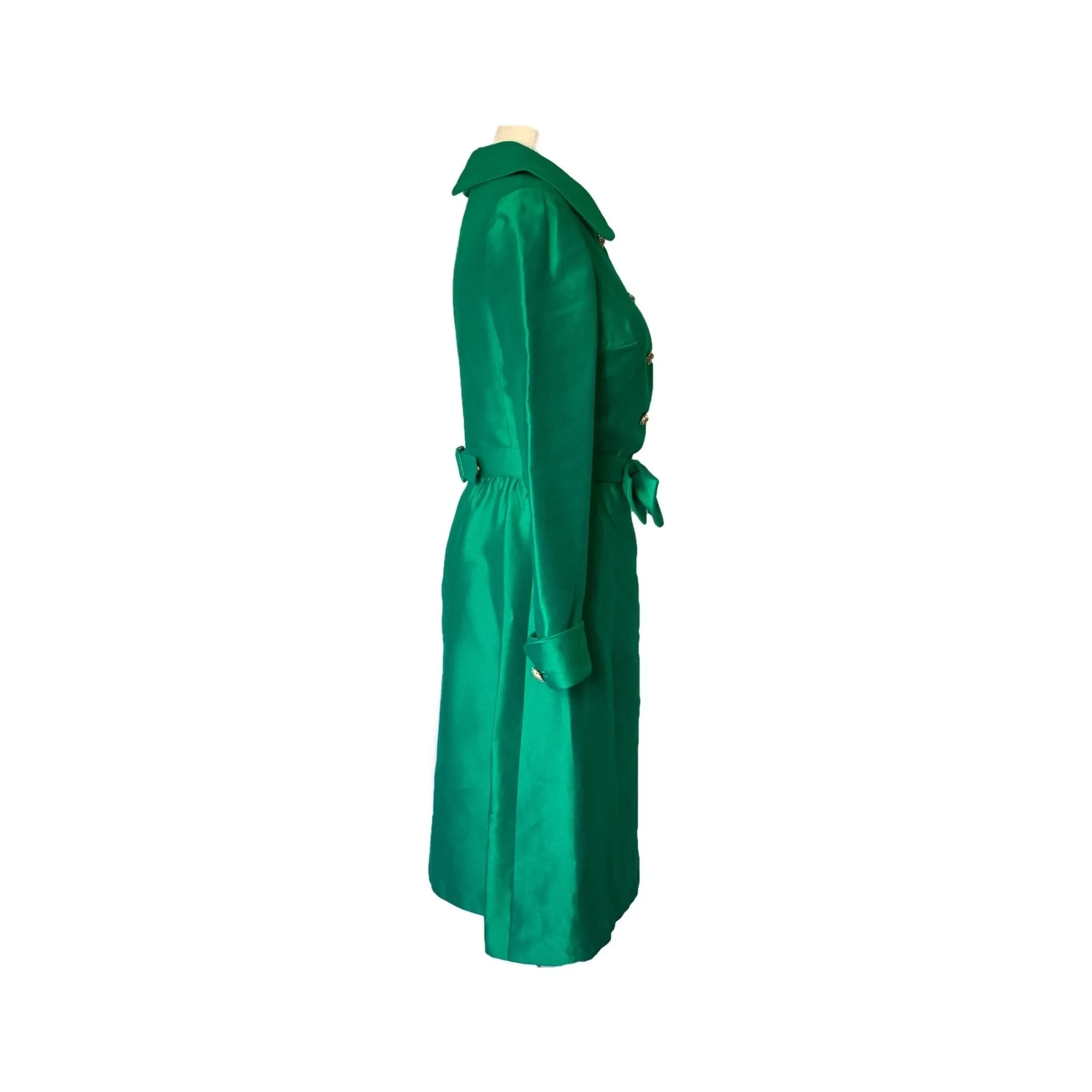 1960s Green A-line Dress by Rona. Perfect Formal Event Attire that is Sustainable Vintage Fashion.