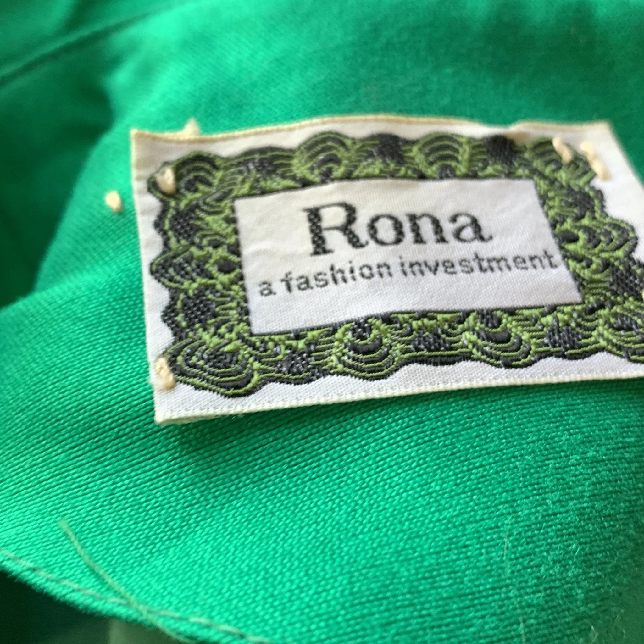 1960s Green A-line Dress by Rona. Perfect Formal Event Attire that is Sustainable Vintage Fashion.