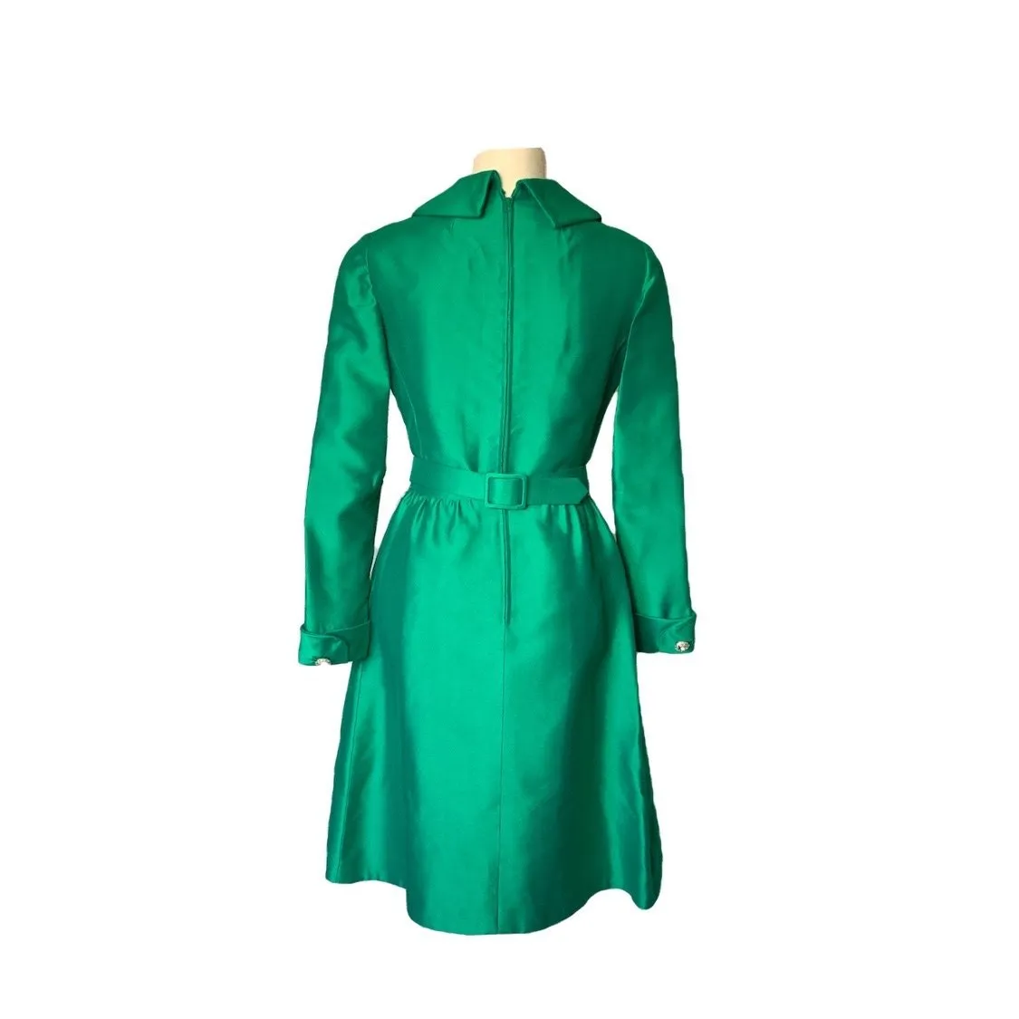 1960s Green A-line Dress by Rona. Perfect Formal Event Attire that is Sustainable Vintage Fashion.