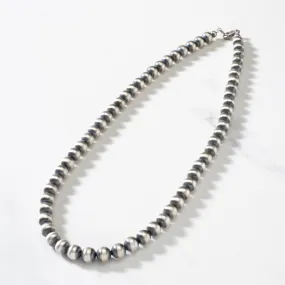 20 Single Strand 8mm Navajo Pearl USA Native American Made 925 Sterling Silver Necklace