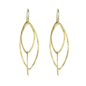 22K Gold Small Orchid Leaf Earrings