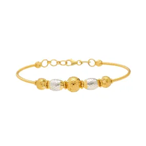 22K Yellow & White Gold Beaded Bangle (10.9gm)