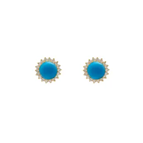 22K Yellow Gold Blue Earrings (8.6gm)