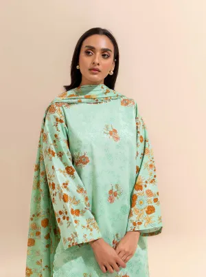 3 PIECE EMBROIDERED LAWN SUIT-SEA SHORE