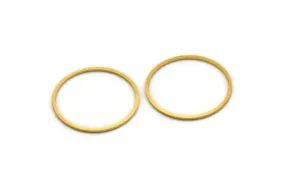 33mm Circle Connectors - 6 Gold Plated Brass Circle Connectors (33x1.2x1mm) A6160