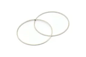 40mm Silver Rings - 48 Silver Brass Circle Connectors (40x0.8mm) D0392