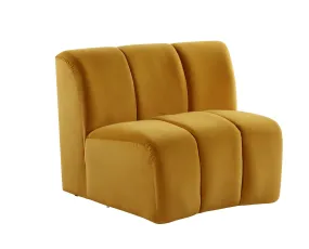 43 Yellow And Black Velvet Slipper Chair