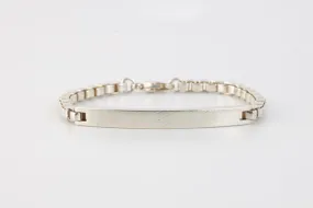 7" Tiffany & Co. 925 Silver Venetian ID Box Link Bracelet (18.14g.)