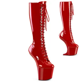 8 Inch Heelless CRAZE-2023 Red Stretch Patent