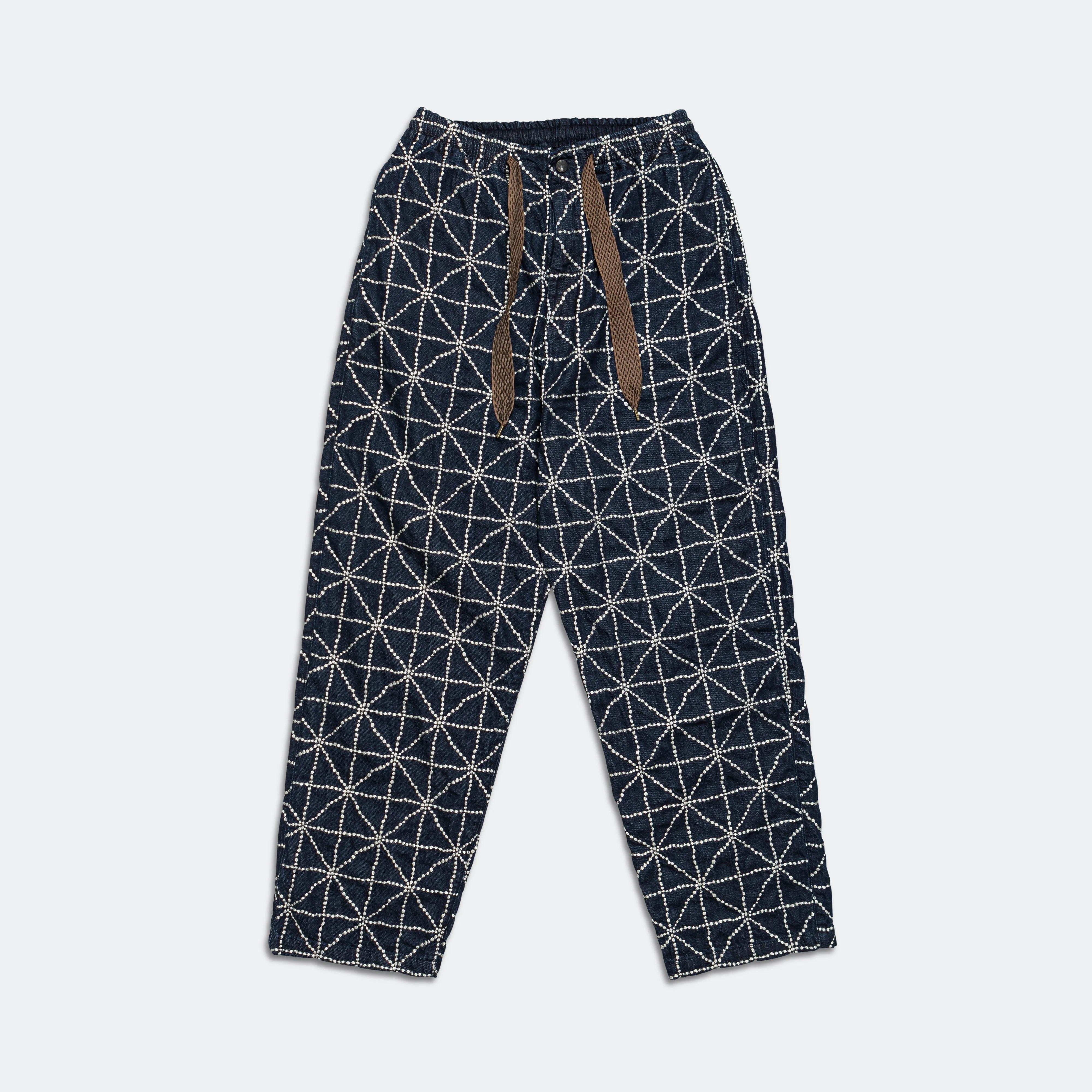 8oz Denim FOLK-DOJO Embroidery EASY Pants - Dark