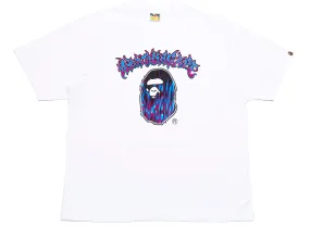 A Bathing Ape Mad Flame Ape Head Tee in White xld