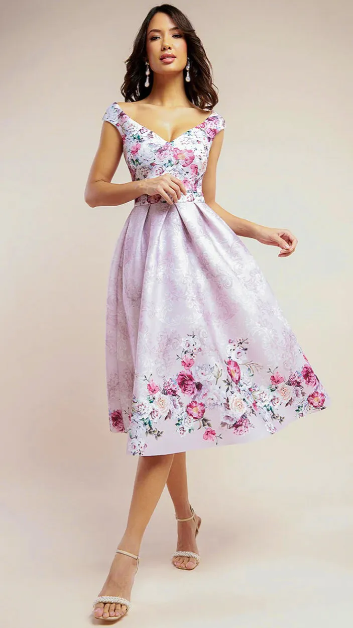 A1506 Saba Blush Floral Flare Dress