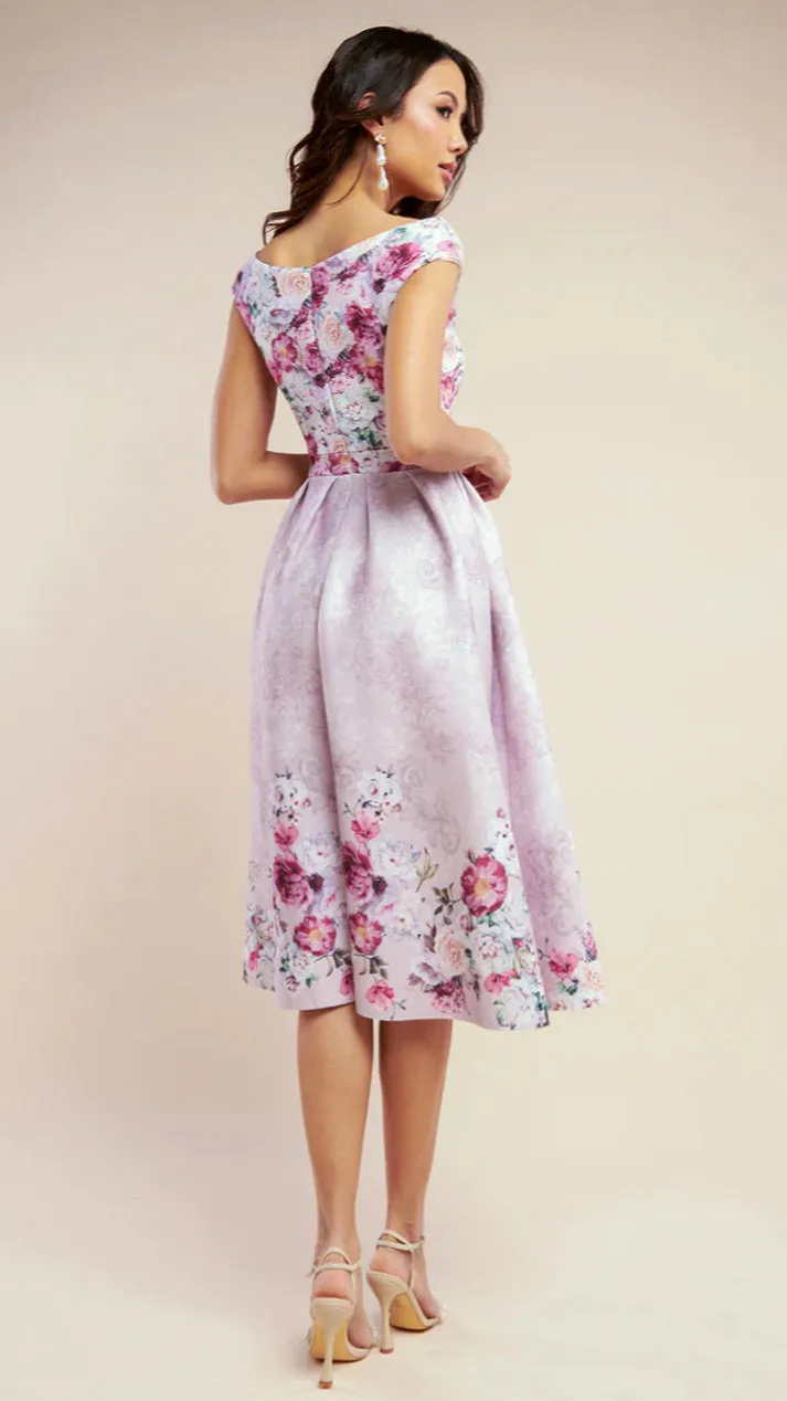 A1506 Saba Blush Floral Flare Dress