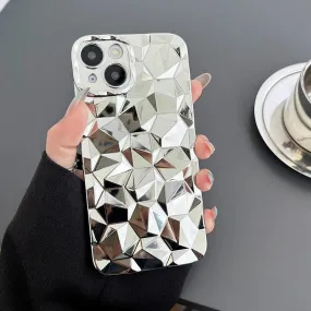 A3CPC337 Cute Phone Cases for iPhone 15 Pro Max, 14, 13, 12, 11, XS, XR, X, 7, 8 Plus - 3D Diamond Shape