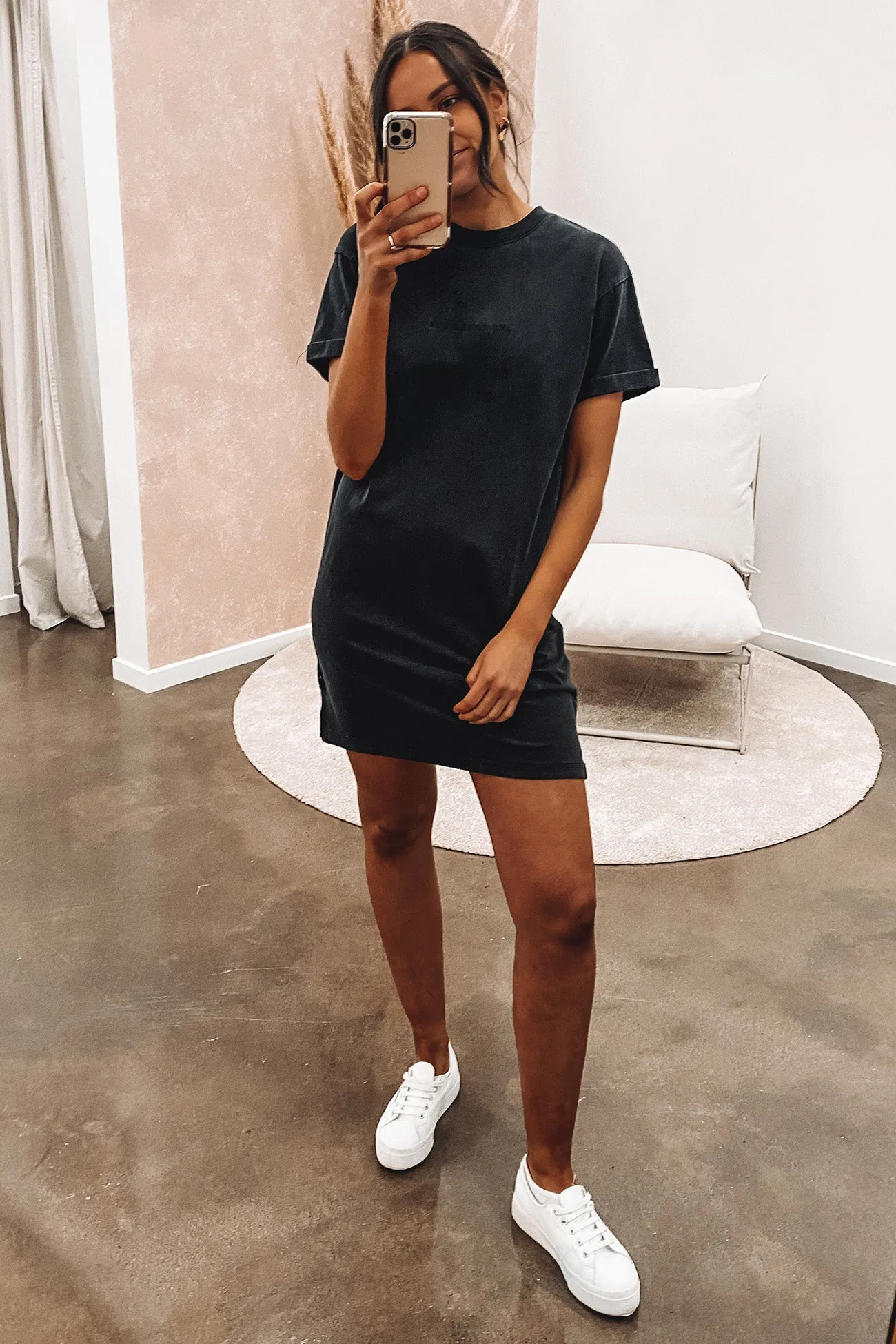 AAE Washed Tee Dress Washed Black