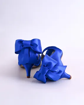 Abby Royal Blue Wedding Shoes with Matching Bow on the Back