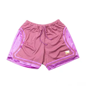 Abc 123. Satin Basketball Shorts (Mauve)