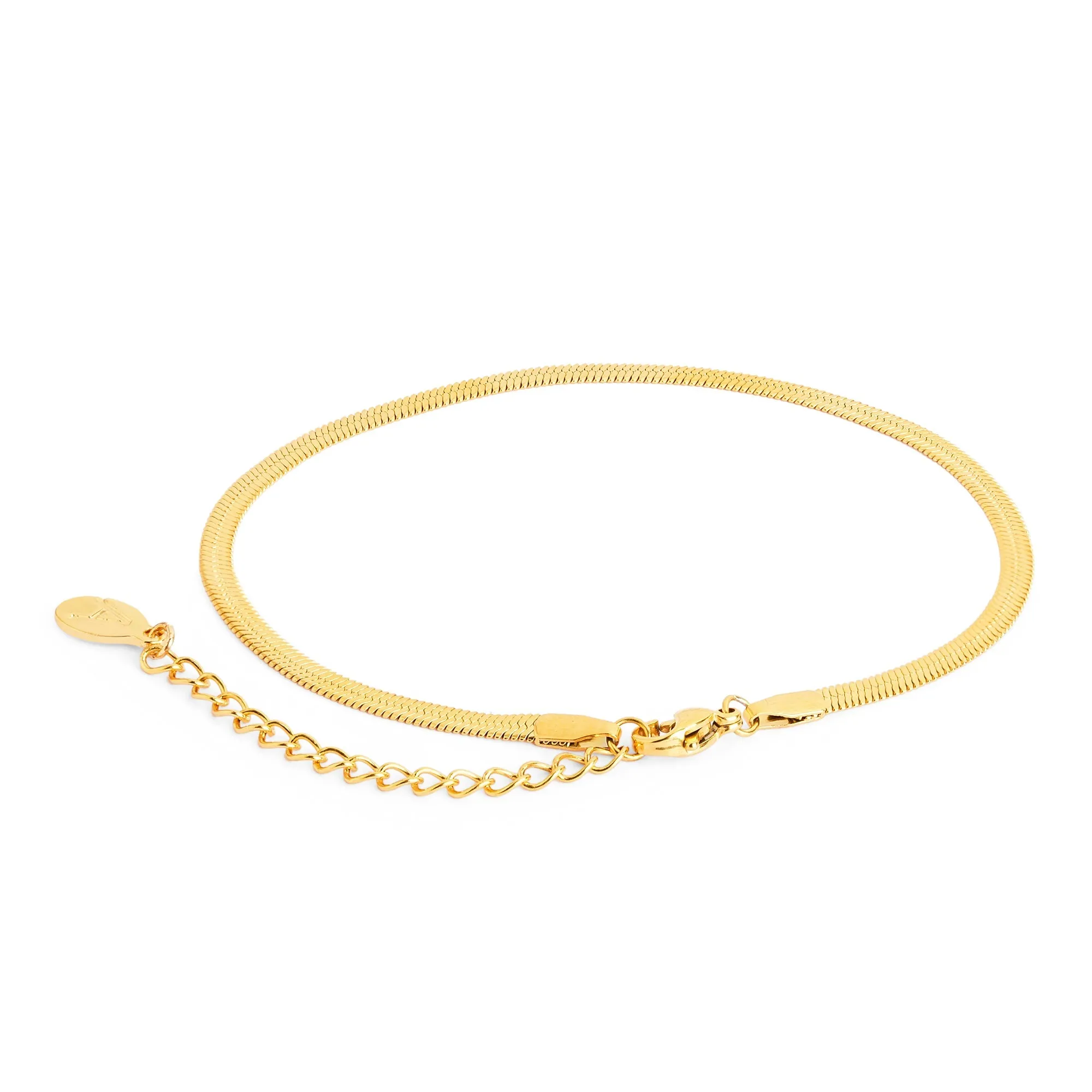 Accessorize London Women's Gold  Stainless Steel Snake Chain Anklet