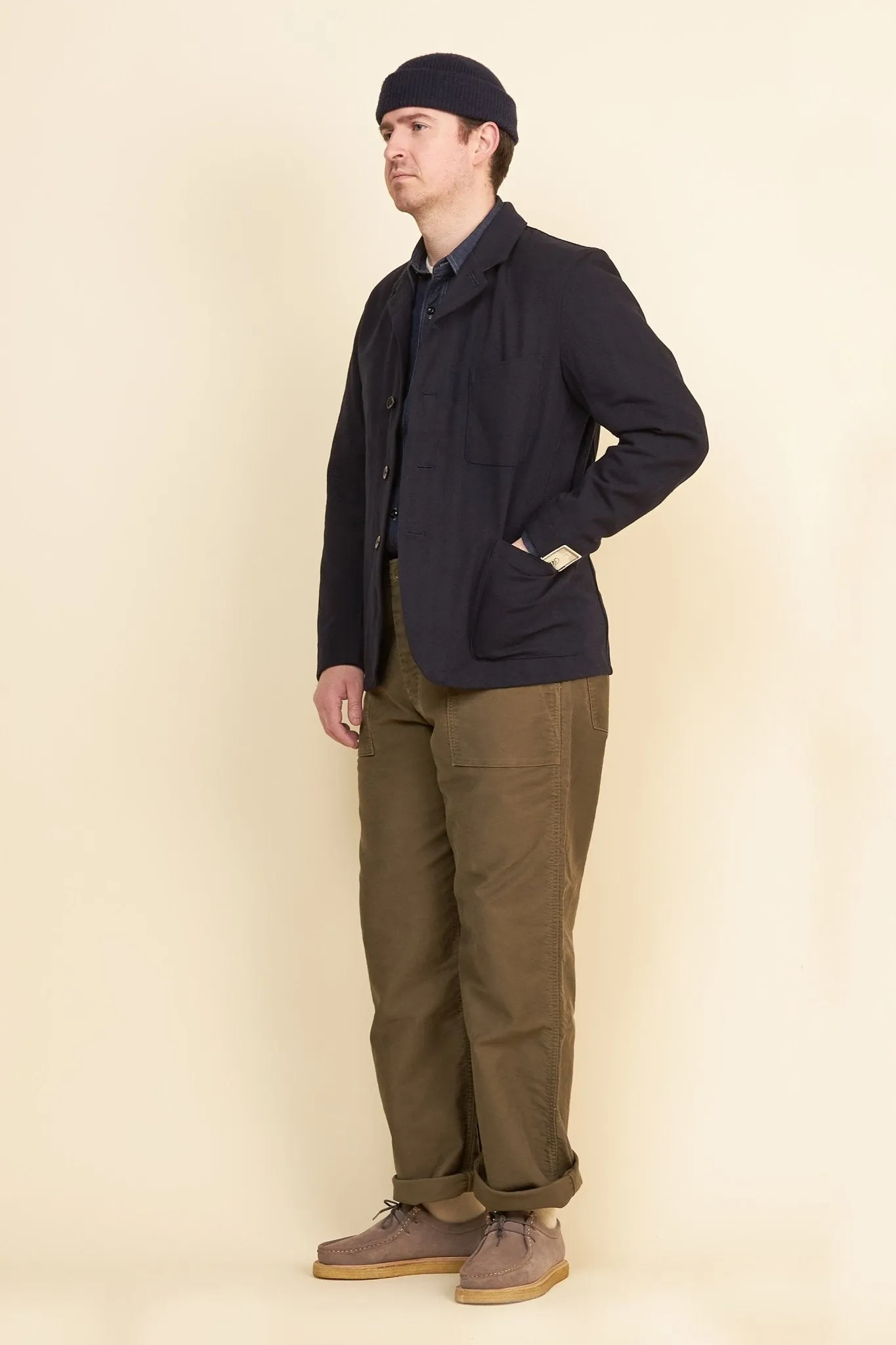 Addict Clothes ACVM Herringbone Work Jacket - Navy