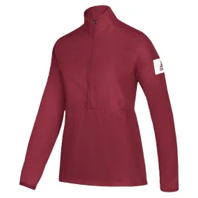 adidas Women's Collegiate Burgundy/White Game Mode Long Sleeve Quarter Zip