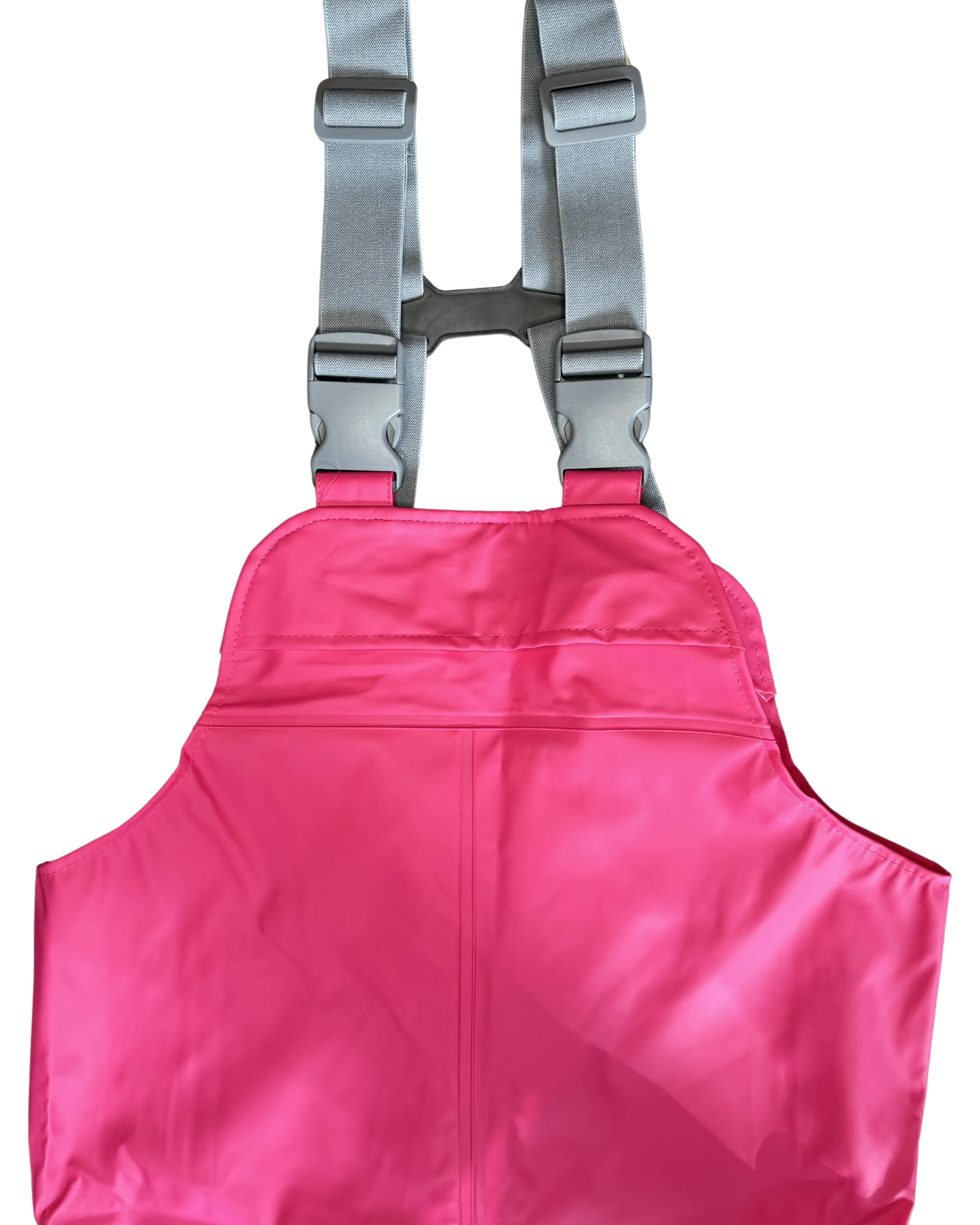 Adults Raspberry Pink PU Splash Waterproof Bib & Brace