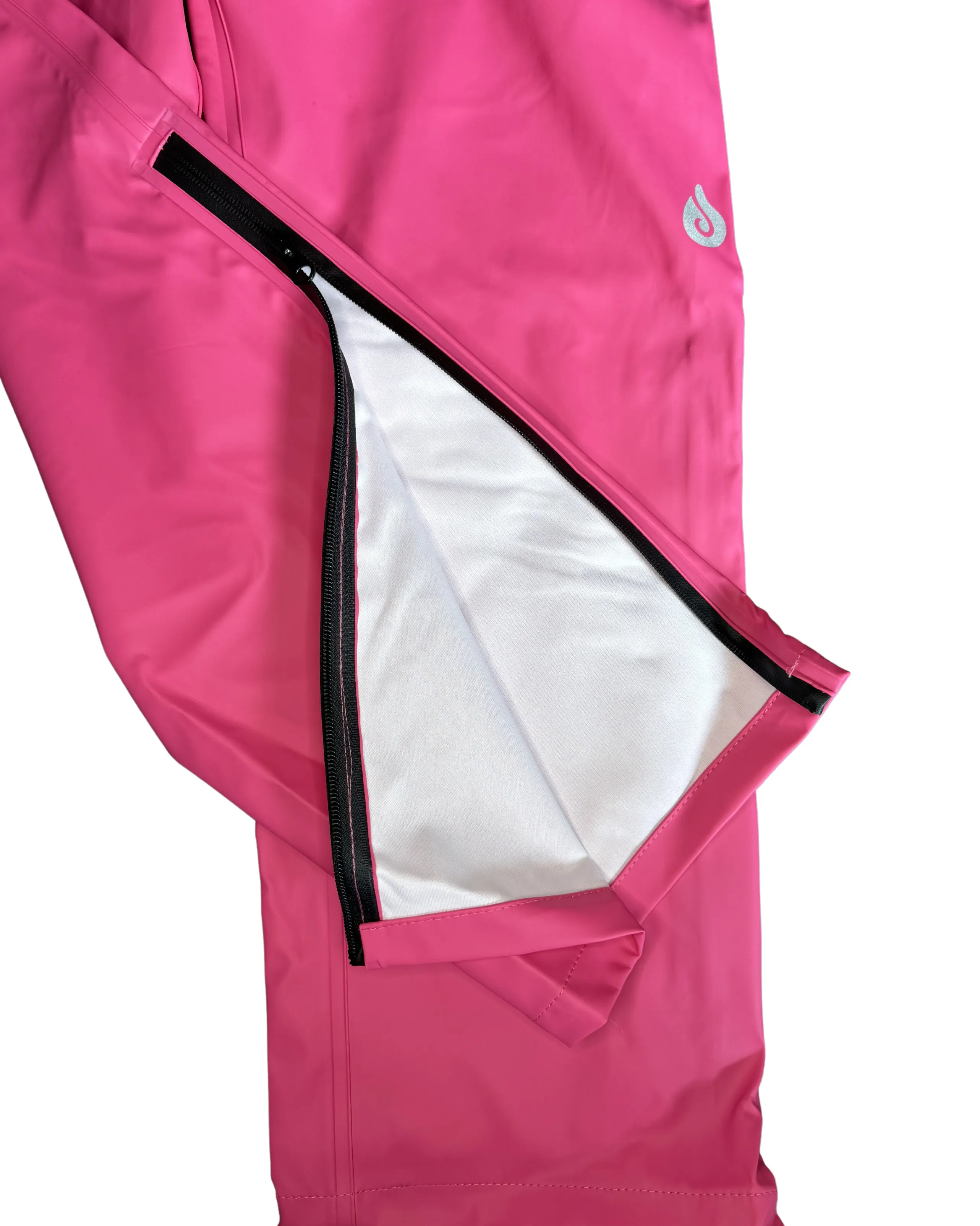 Adults Raspberry Pink PU Splash Waterproof Bib & Brace