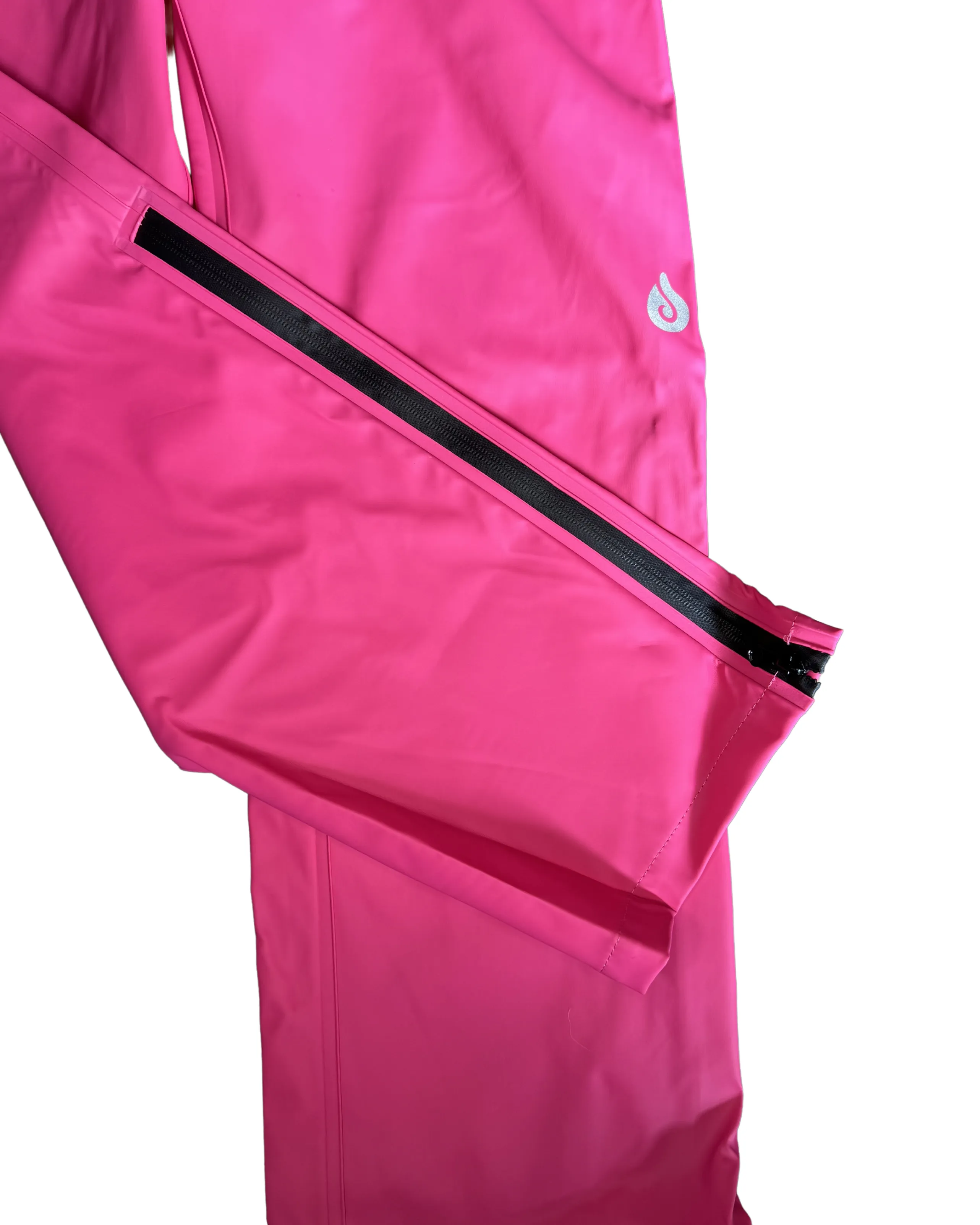 Adults Raspberry Pink PU Splash Waterproof Bib & Brace