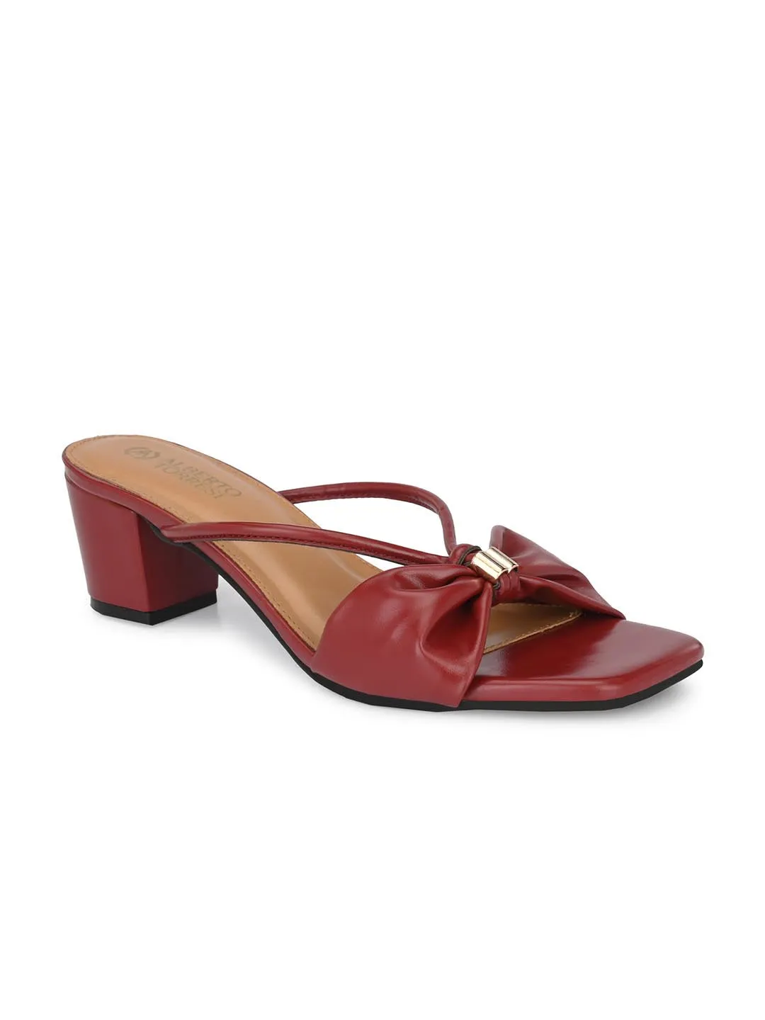 Alberto Torresi Synthetic Bordo Heel Striped Sandals for women