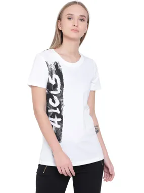 Alcis Core Print White Round Neck T Shirt