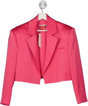 Alice   Olivia Pink Shan Boxy Oversized Cropped Blazer UK XS