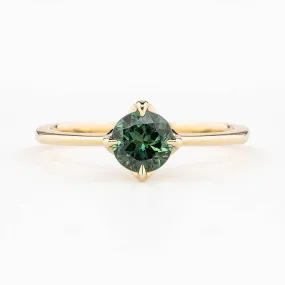 Alice Ring 0.76ct Blue Green Queensland Sapphire, 14K Yellow Gold (One of a kind)