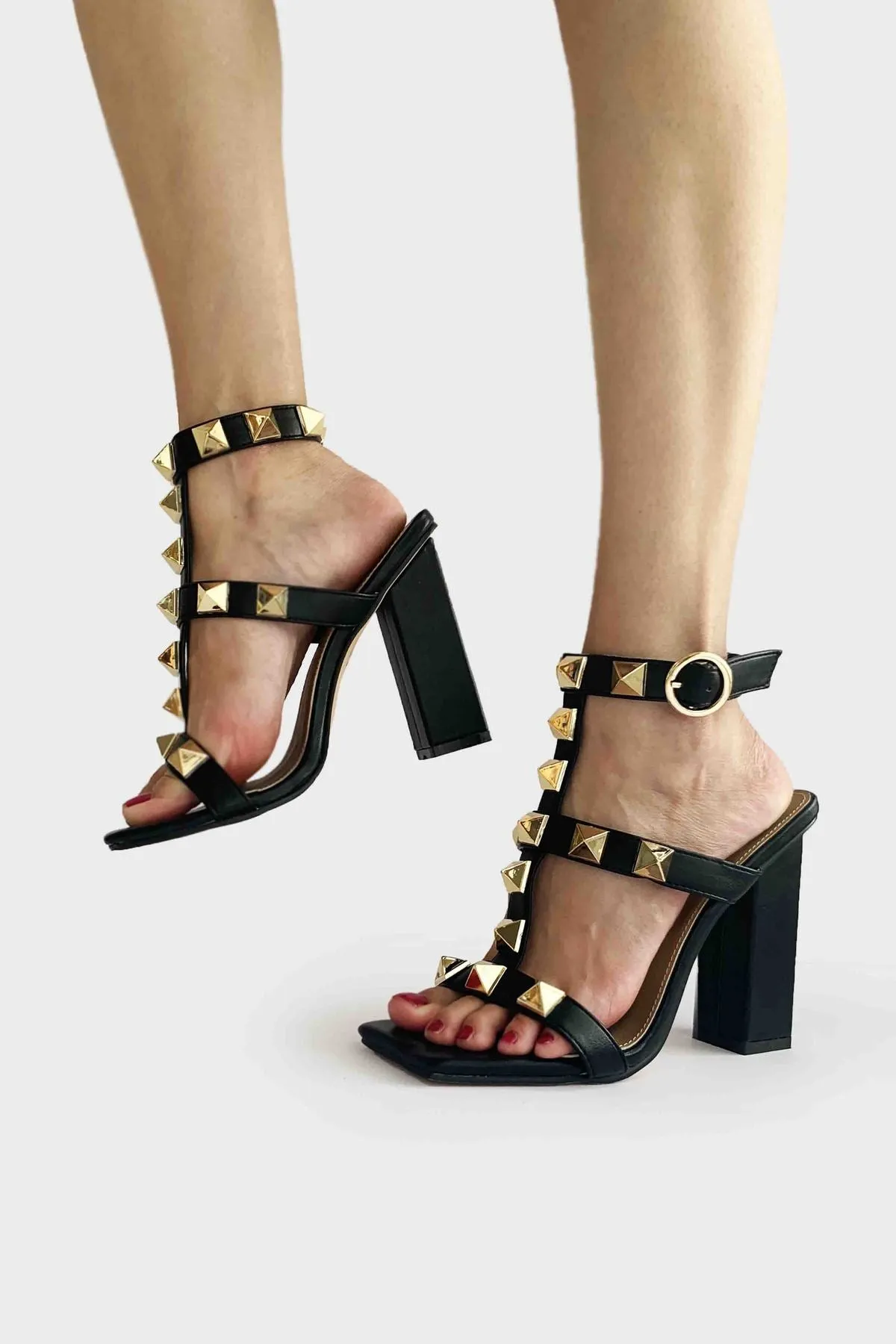 All Eyes On You Rockstud Heels Sandals