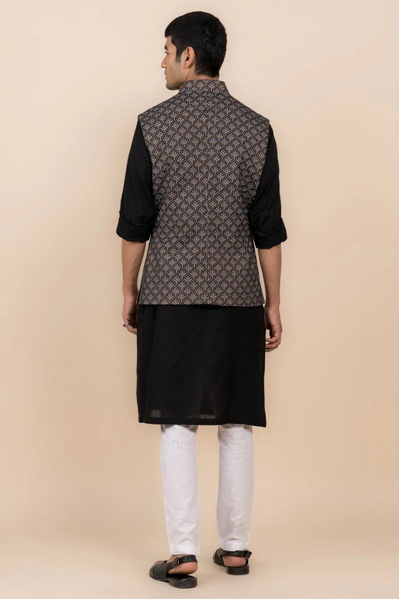 All Over Printed Kurta Bundi Set