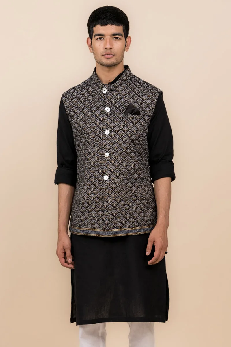 All Over Printed Kurta Bundi Set