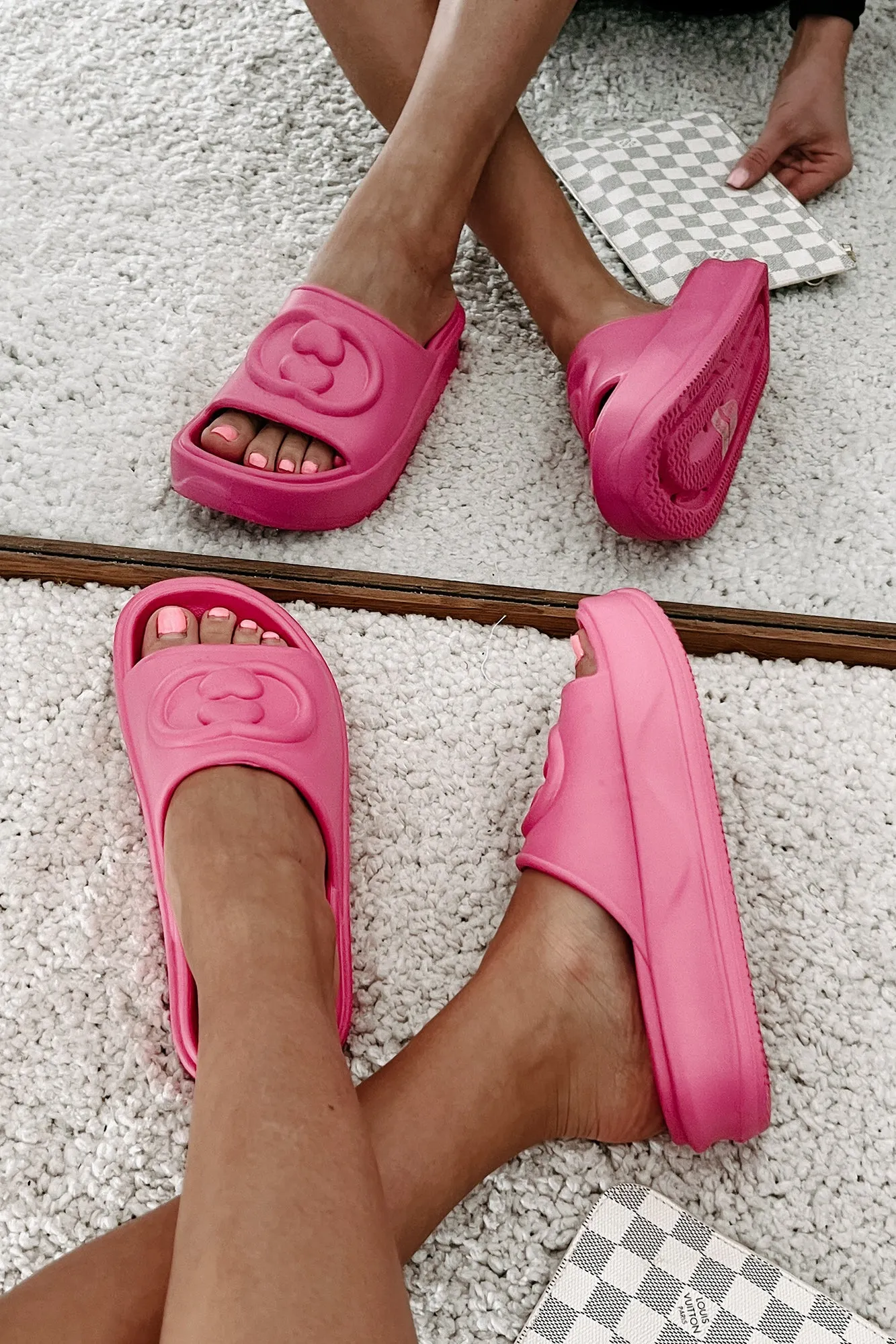 Always Chill PVC Platform Slide Sandals (Hot Pink)