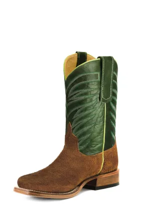 Anderson Bean Kids Boys Emerald Leather Rust Cowboy Boots