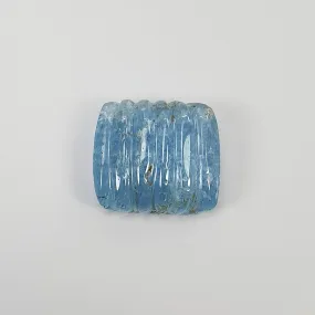 AQUAMARINE Gemstone Carving  : 21.85cts Natural Untreated Blue Aqua Hand Carved Cushion Shape 18.5*17mm