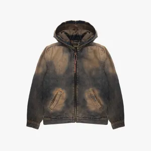 ARIES Acid Wash Hooded Denim Jacket