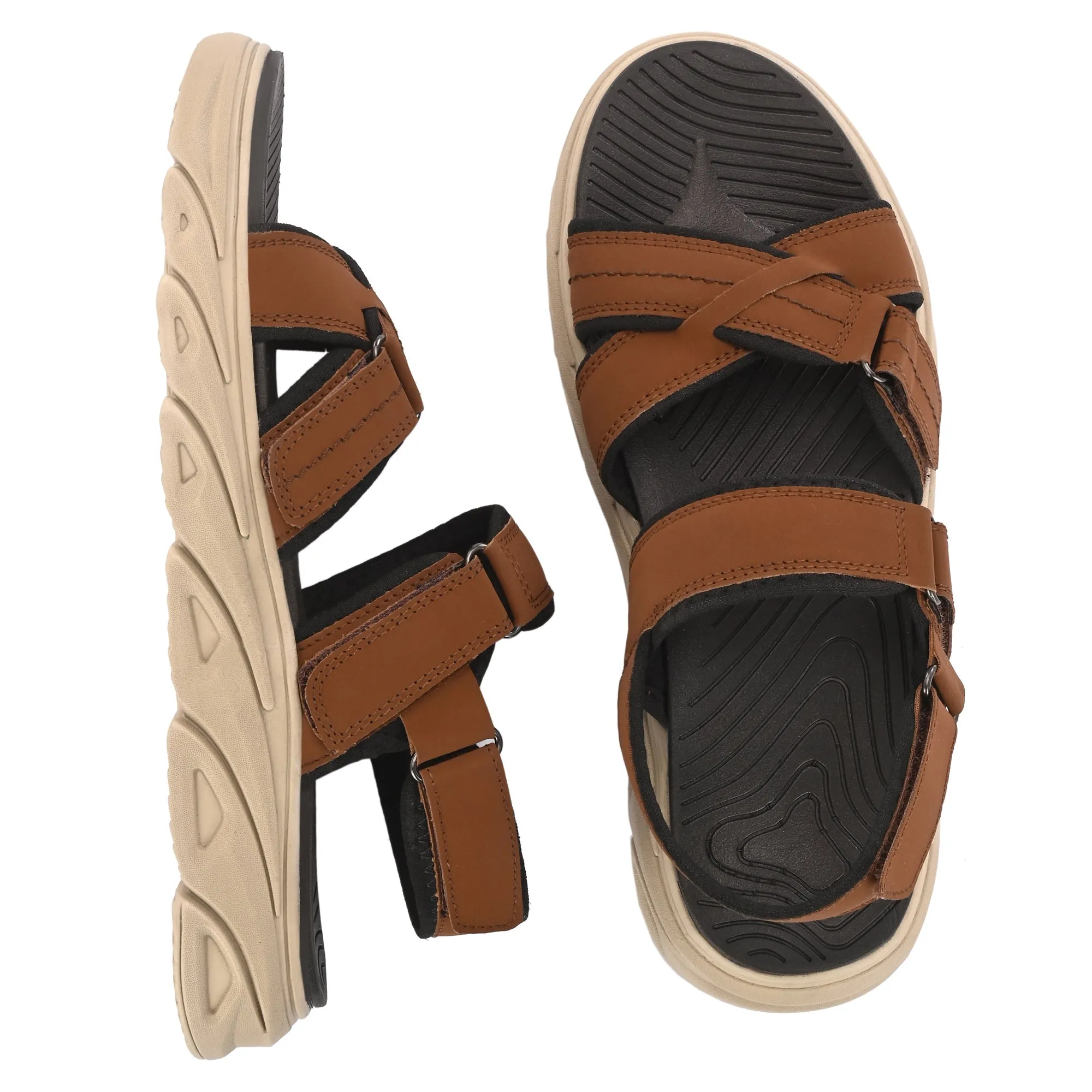 Attitudist Unisex Handcrafted Tan Sports Sandal