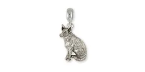 Australian Cattle Dog Charm Slide Jewelry Sterling Silver Handmade Dog Charm Slide ACD6-PNS