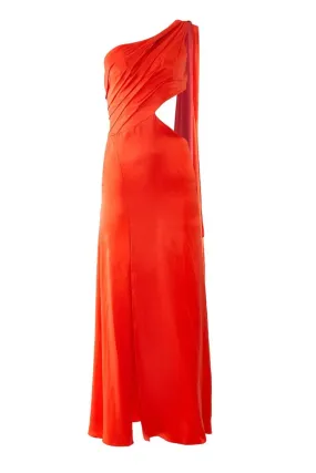 AZALEA APEROL ORANGE ASYMMETRICAL MAXI DRESS