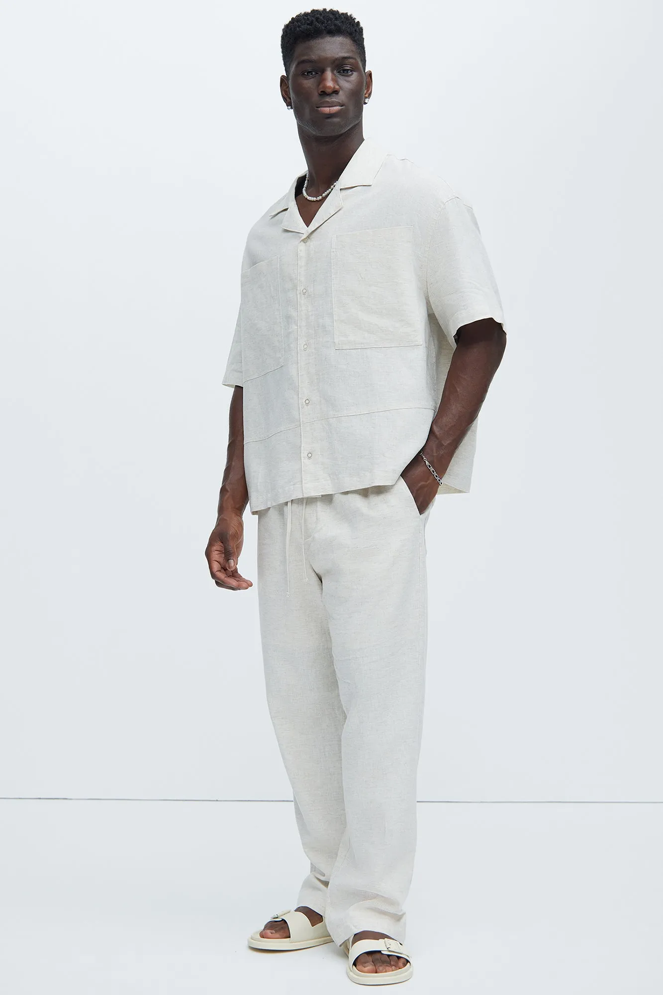 Bahamas Linen Cuban Shirt - Oatmeal