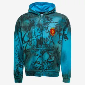 Balenciaga Graffiti Crest Hooded Zip Track Jacket