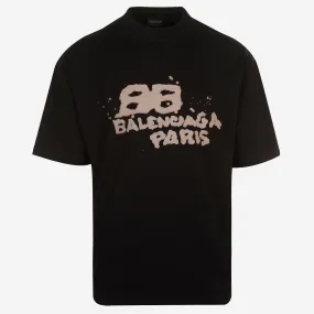 Balenciaga Hand Drawn BB Icon Medium Fit T-Shirt