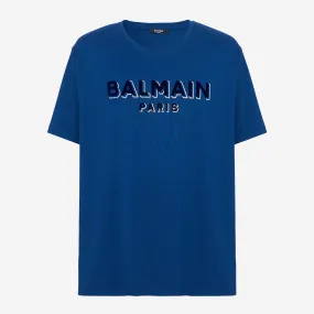 Balmain Metallic Flocked Logo T-Shirt